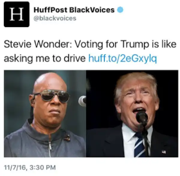 Stevie Wonder throws shade at Donald Trump
